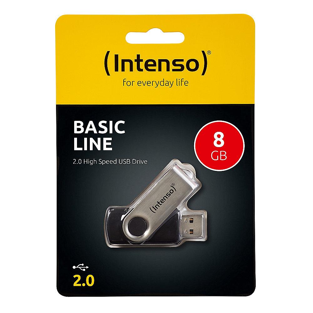 Intenso 8GB Basic Line USB 2.0 Stick schwarz-silber