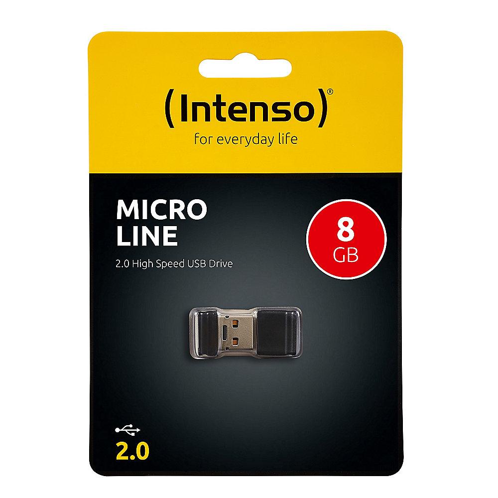 Intenso 8GB Micro Line USB 2.0 Stick schwarz, Intenso, 8GB, Micro, Line, USB, 2.0, Stick, schwarz