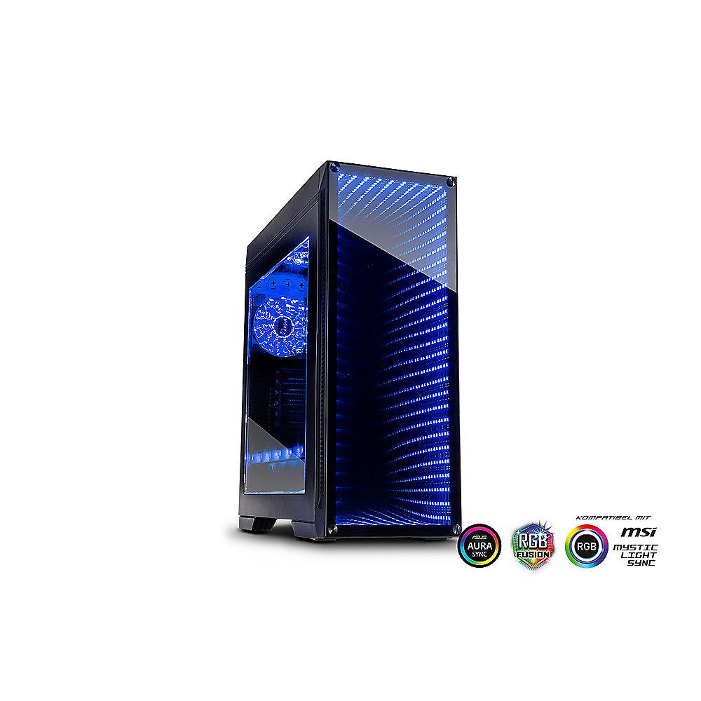 InterTech Infinity-Miror (M-908) Midi Tower ATX Gaming Gehäuse Seitenfenster