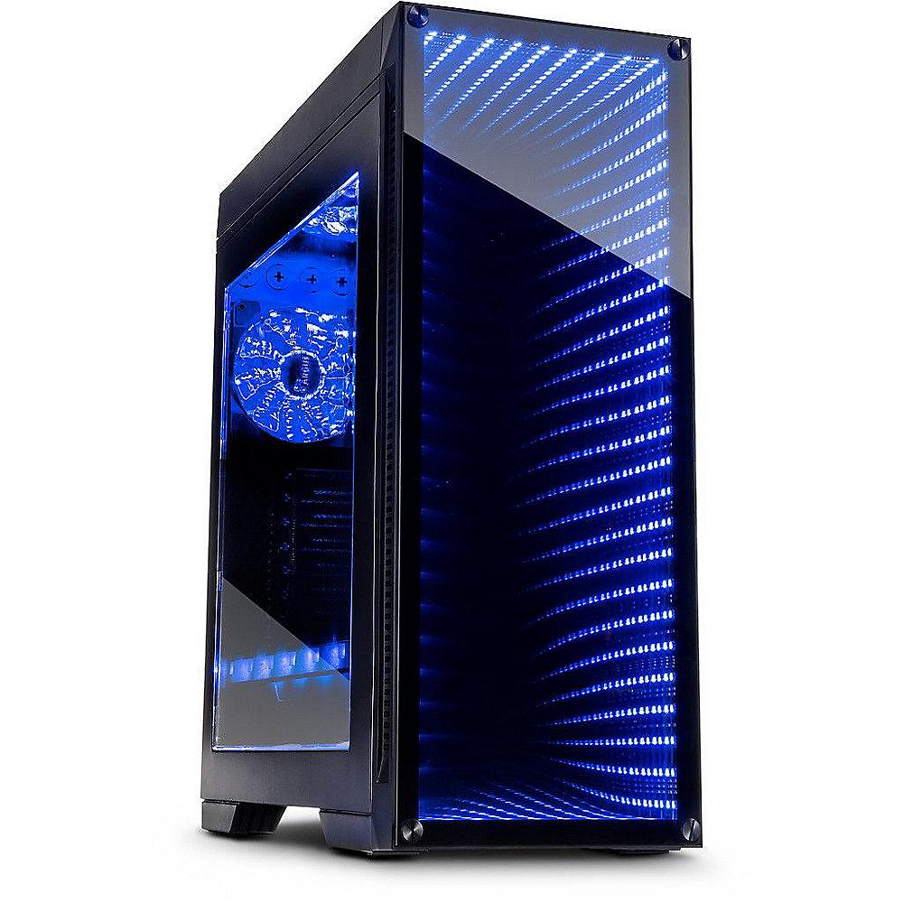 InterTech Infinity-Miror (M-908) Midi Tower ATX Gaming Gehäuse Seitenfenster