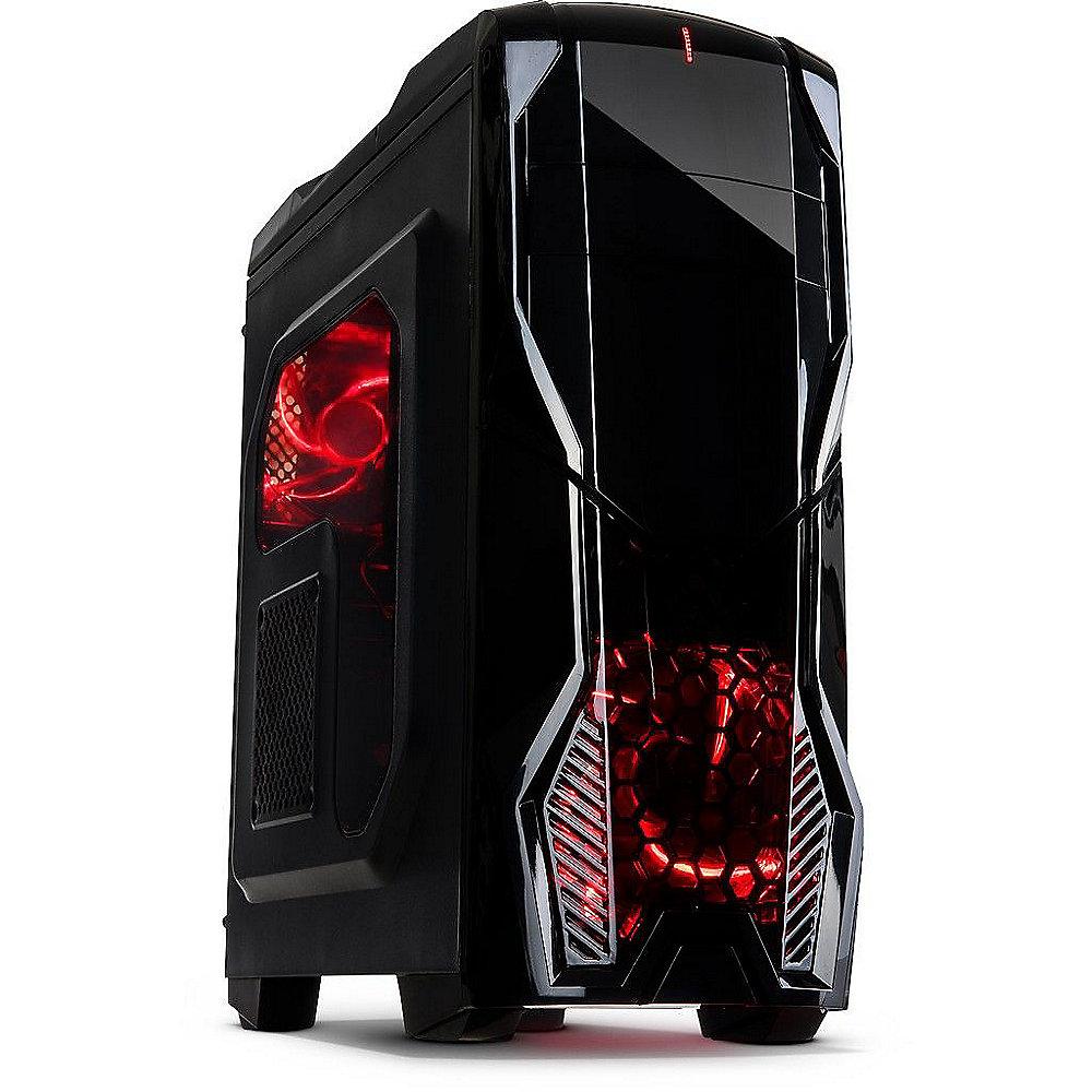 InterTech K1 Midi Tower ATX Gaming Gehäuse mit Seitenfenster