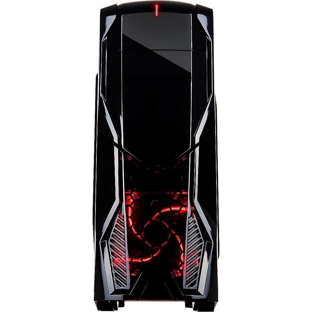 InterTech K1 Midi Tower ATX Gaming Gehäuse mit Seitenfenster