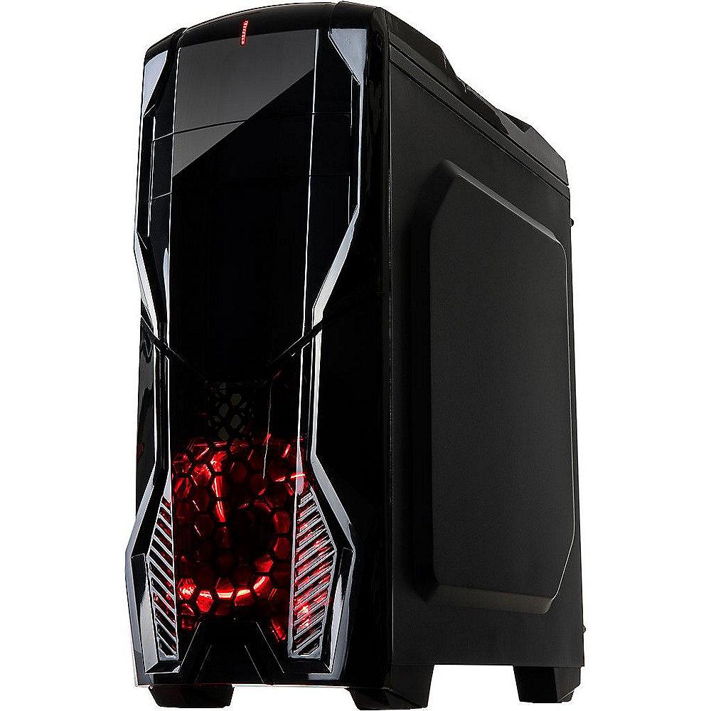 InterTech K1 Midi Tower ATX Gaming Gehäuse mit Seitenfenster