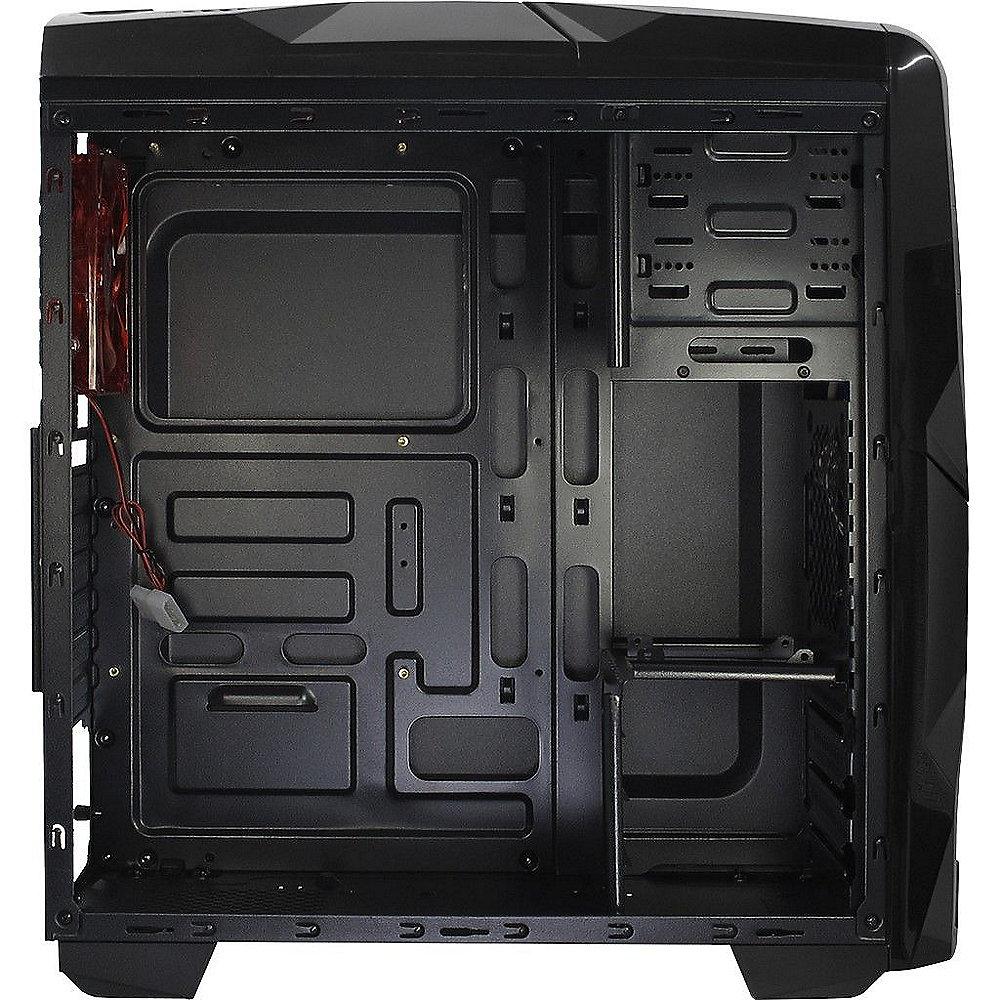 InterTech K1 Midi Tower ATX Gaming Gehäuse mit Seitenfenster