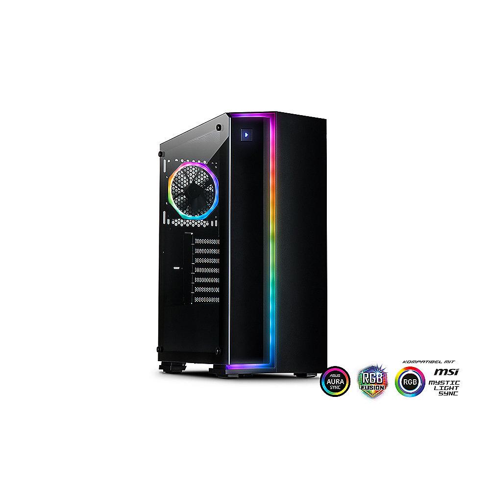 InterTech S-3906 Renegade Midi Tower ATX Gaming Gehäuse Seitenfenster