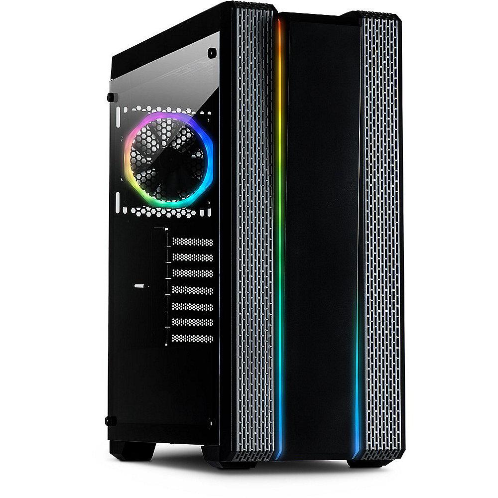 InterTech S-3910 Impulse Midi Tower ATX Gaming Gehäuse Seitenfenster