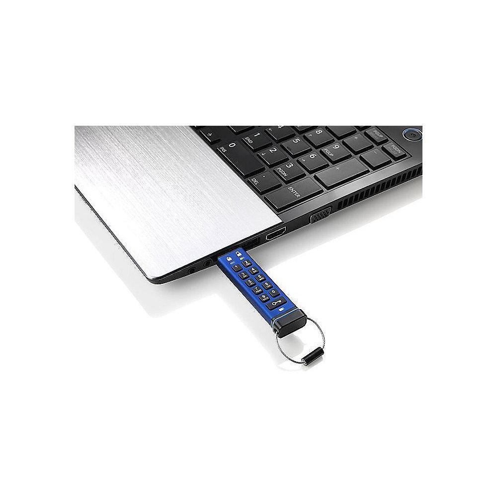iStorage datAshur PRO USB3.0 Flash Drive 64GB Stick mit PIN-Schutz Aluminium