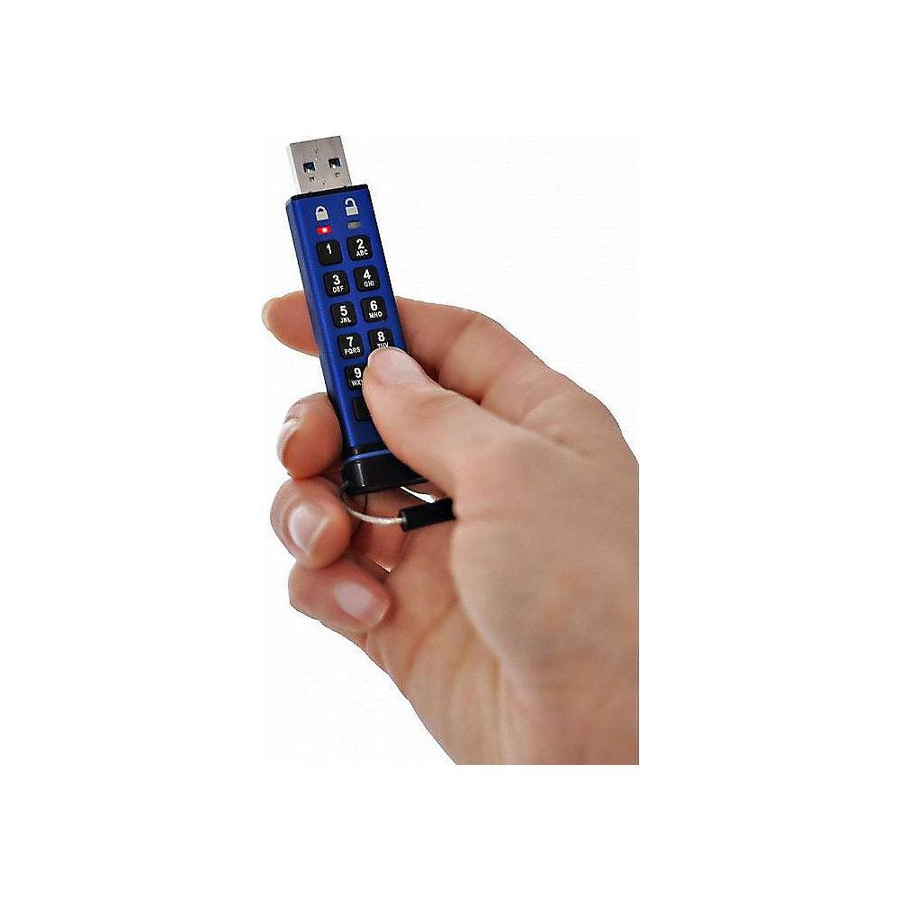 iStorage datAshur PRO USB3.0 Flash Drive 64GB Stick mit PIN-Schutz Aluminium