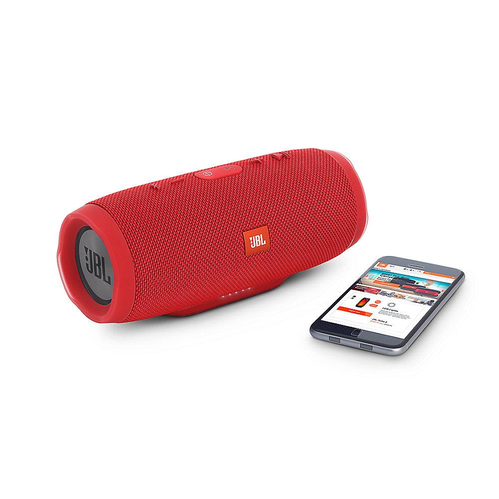 JBL Charge 3 Red Tragbarer Bluetooth-Lautsprecher Rot