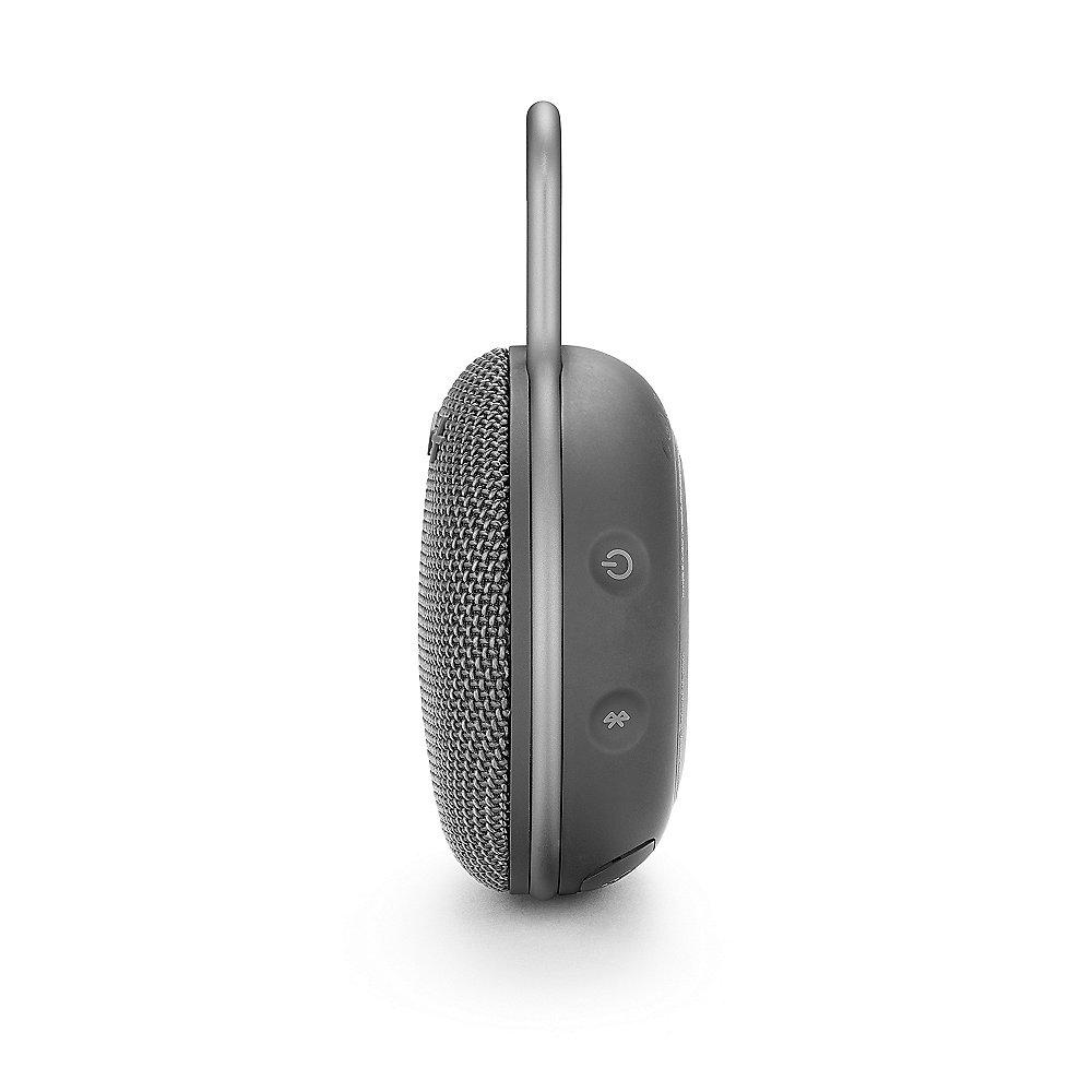 JBL Clip 3 Gray Tragbarer Bluetooth-Lautsprecher Grau wasserdicht nach IPX7