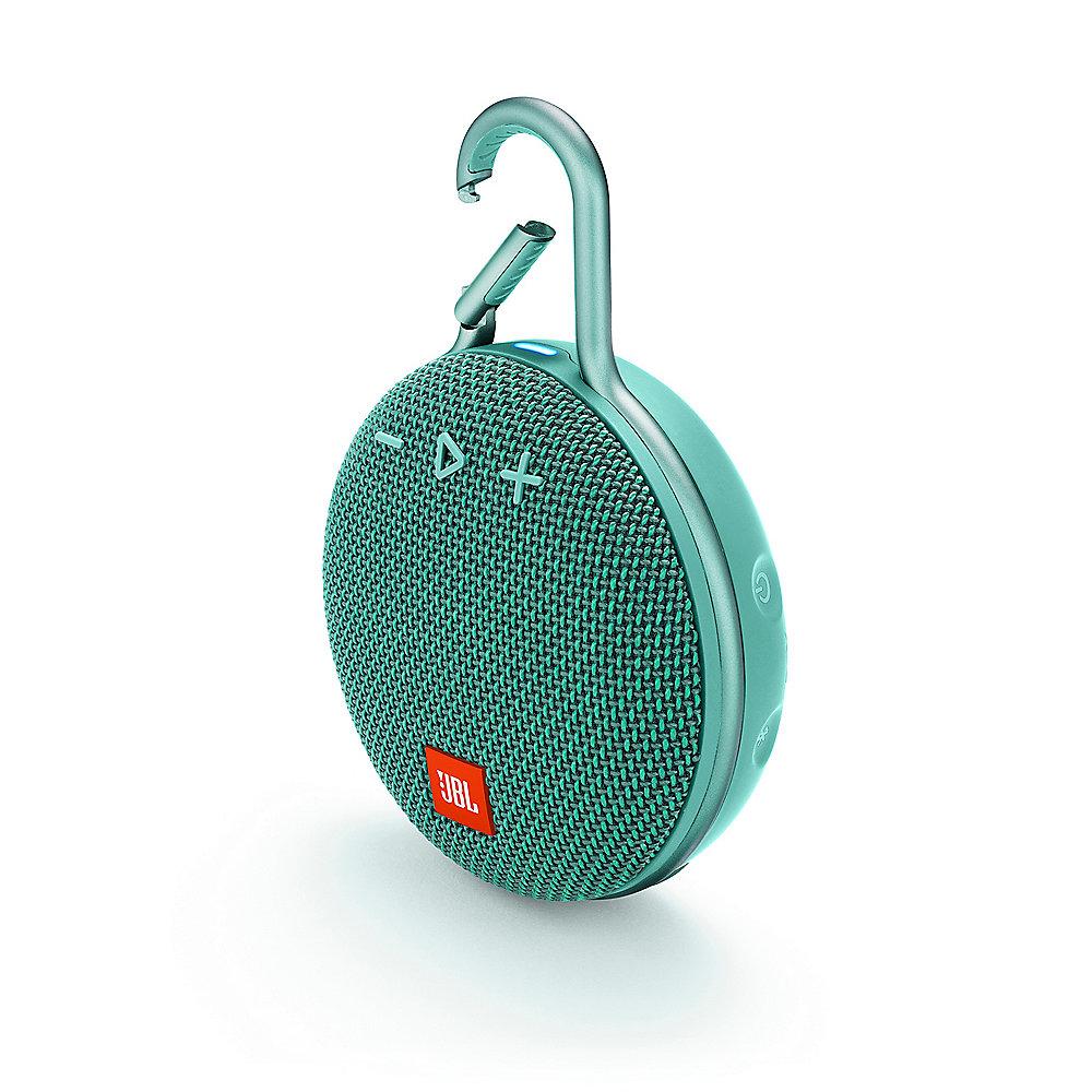 JBL Clip 3 Teal Tragbarer Bluetooth-Lautsprecher Grün wasserdicht nach IPX7