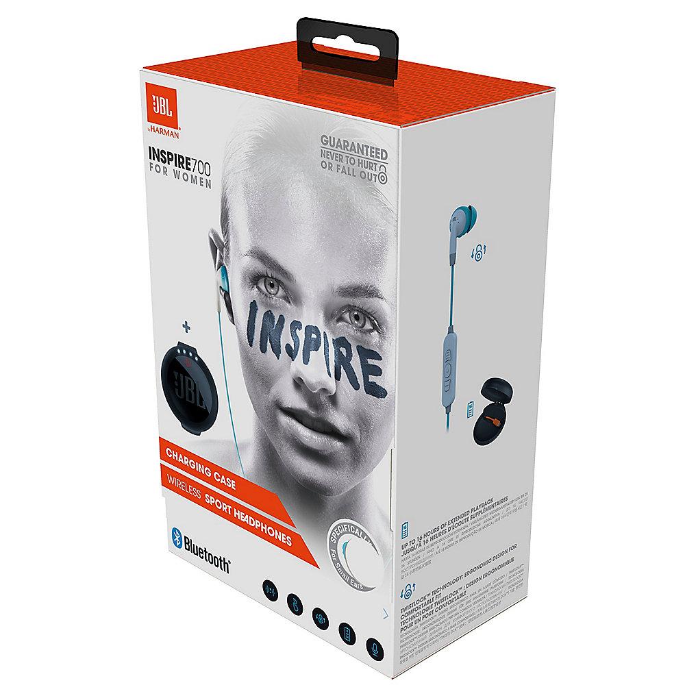 JBL Inspire 700 Women In Ear - Bluetooth Sport Kopfhörer türkis/weiß Ladebox