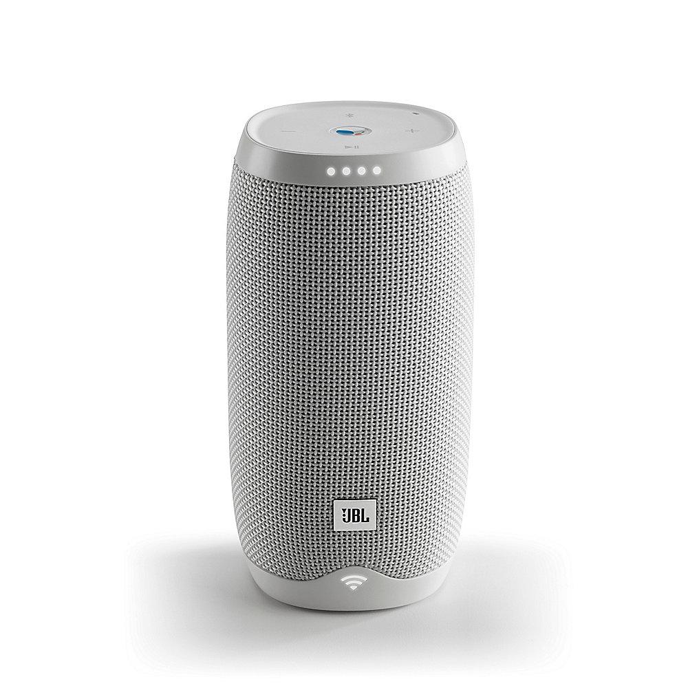 JBL Link 10 weiß Google Sprachsteuerung, Lautsprecher mit WLAN, Bluetooth, Akku