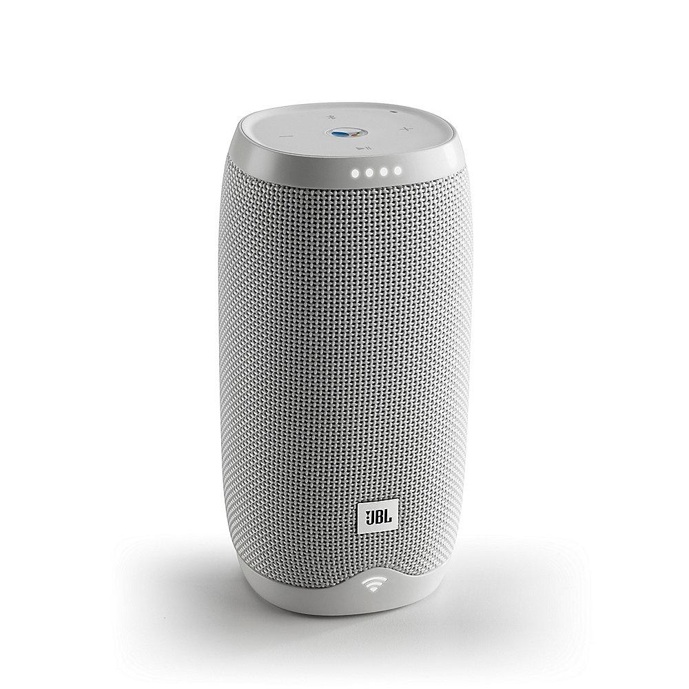 JBL Link 10 weiß Google Sprachsteuerung, Lautsprecher mit WLAN, Bluetooth, Akku