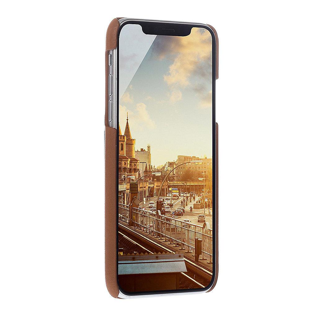 JT Berlin BackCase Kreuzberg für Apple iPhone Xs/X  Leder cognac