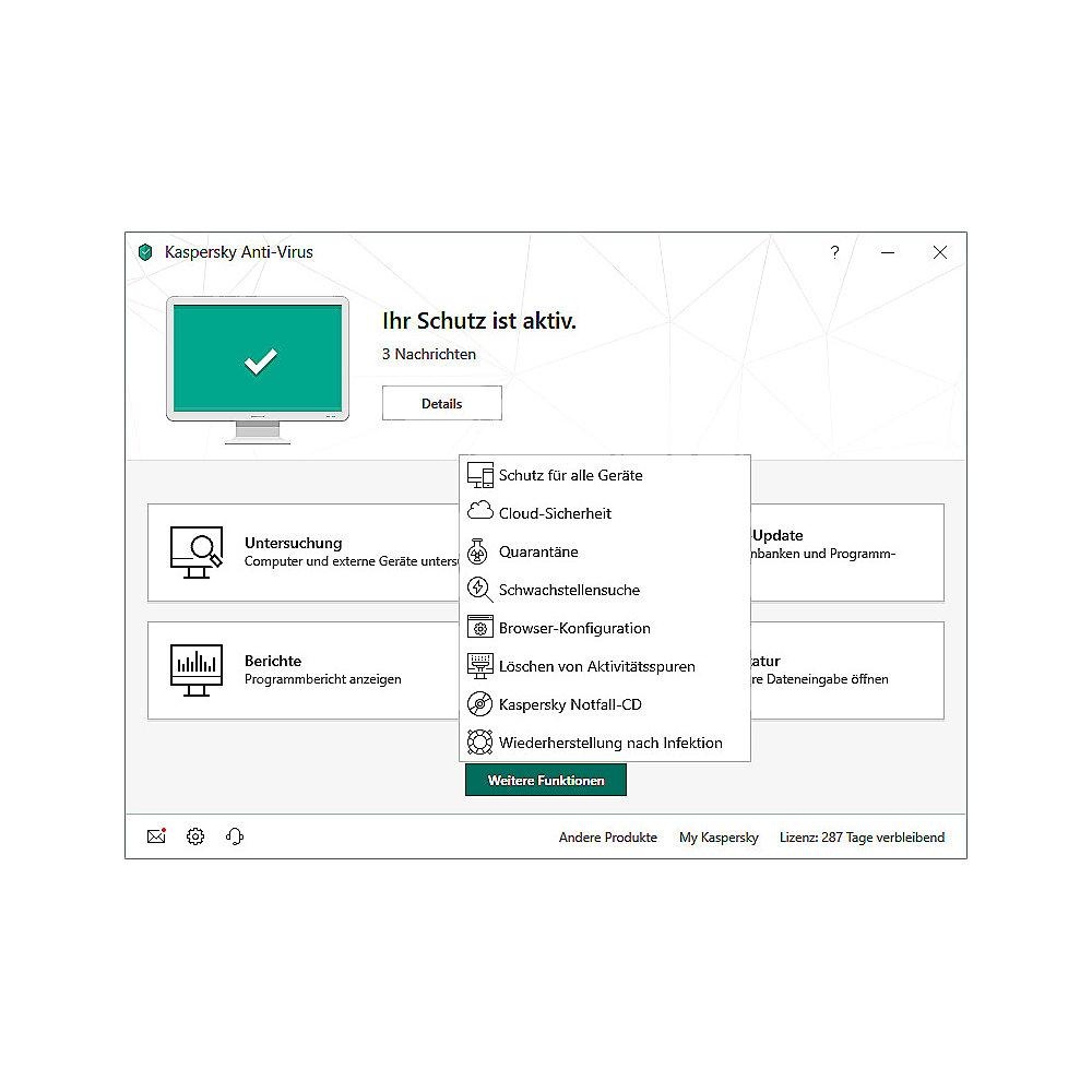 Kaspersky Anti-Virus 2019 1PC 1Jahr FFP / Produkt Key