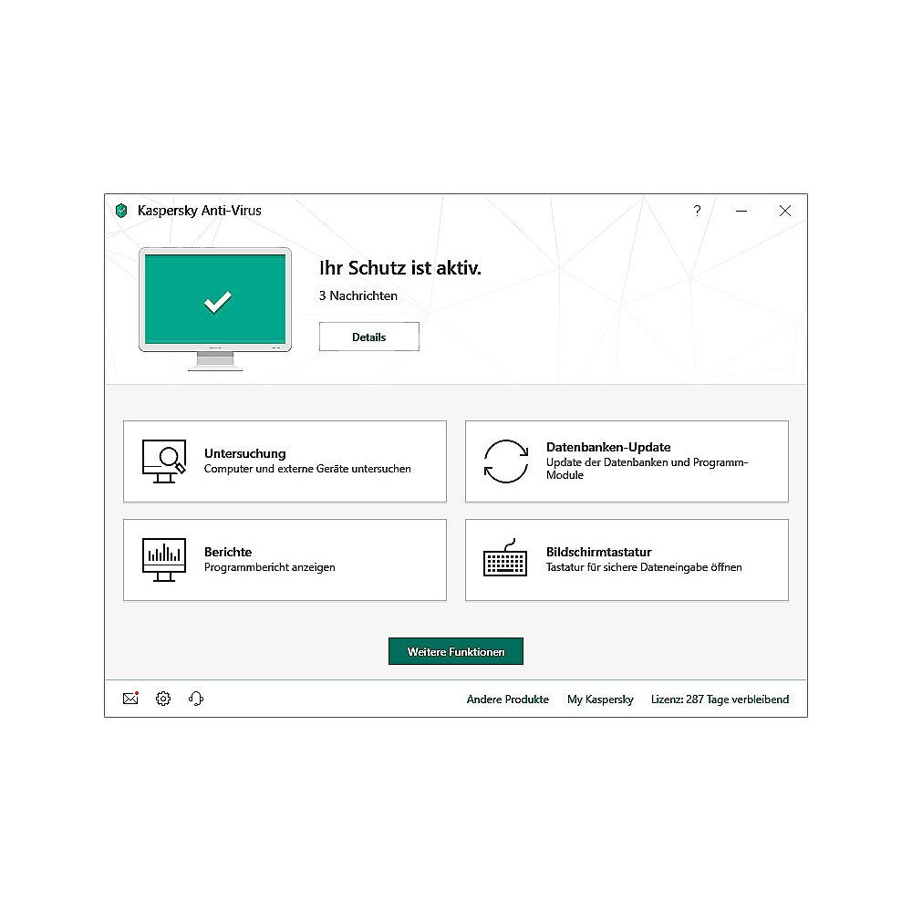 Kaspersky Anti-Virus 2019 1PC 1Jahr FFP / Produkt Key