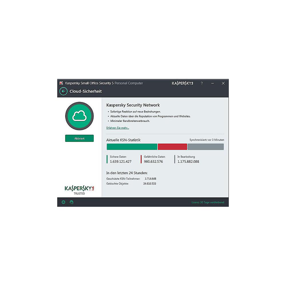 Kaspersky Small Office Security V5.0 Base Lizenz 10-14User 1 Jahr