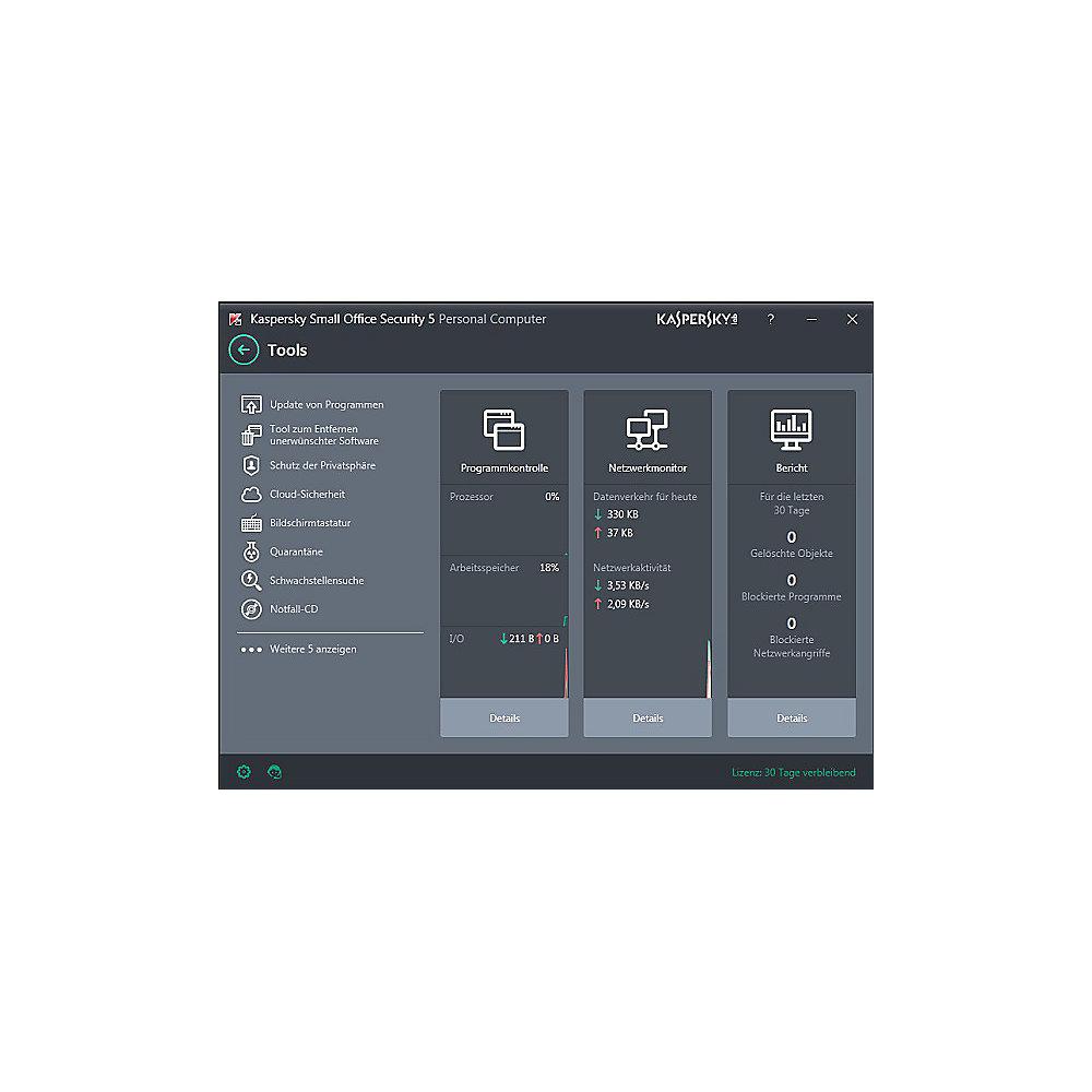 Kaspersky Small Office Security V5.0 Base Lizenz 5-9User 1 Jahr