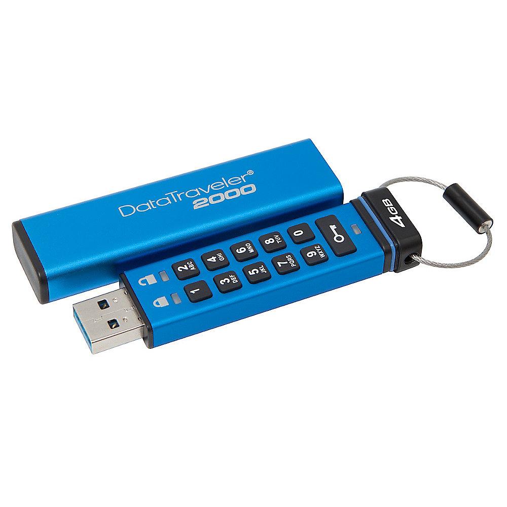 Kingston 4GB DataTraveler 2000 Data Secure Stick USB3.0 IP57, Kingston, 4GB, DataTraveler, 2000, Data, Secure, Stick, USB3.0, IP57