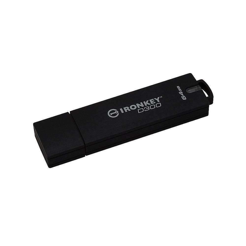 Kingston 64GB IronKey D300 USB3.0 Standard Stick, Kingston, 64GB, IronKey, D300, USB3.0, Standard, Stick