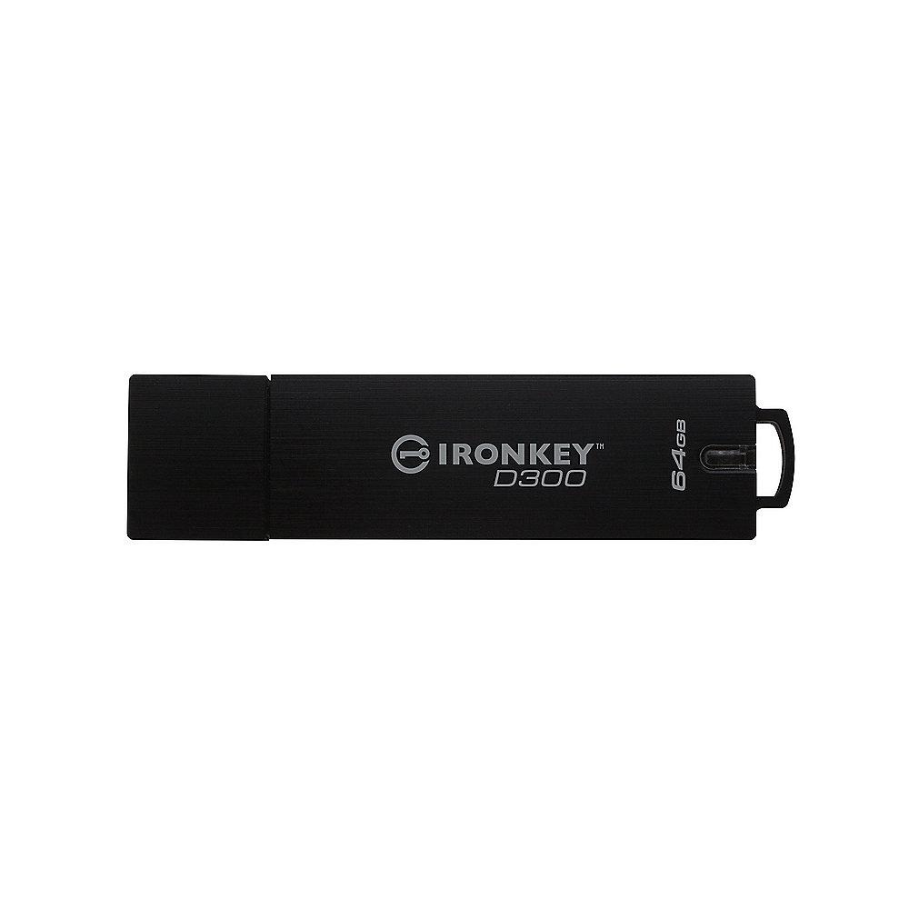 Kingston 64GB IronKey D300 USB3.0 Standard Stick, Kingston, 64GB, IronKey, D300, USB3.0, Standard, Stick