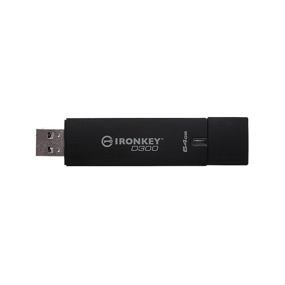 Kingston 64GB IronKey D300 USB3.0 Standard Stick, Kingston, 64GB, IronKey, D300, USB3.0, Standard, Stick