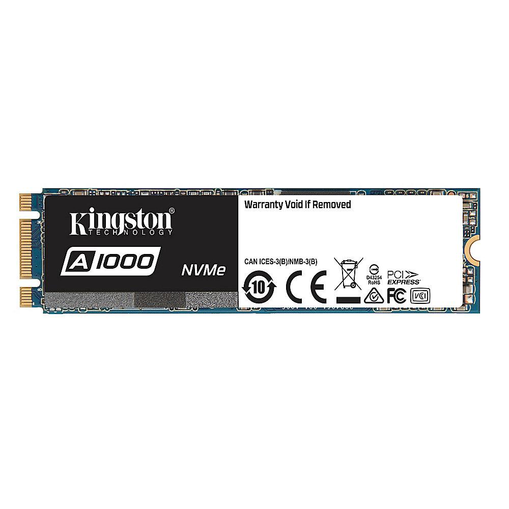 Kingston A1000 SSD M.2 480GB NVMe TLC - 80mm, Kingston, A1000, SSD, M.2, 480GB, NVMe, TLC, 80mm