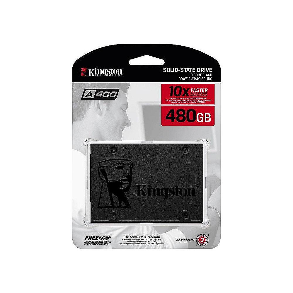 Kingston A400 480GB TLC 2.5zoll SATA600 - 7mm, Kingston, A400, 480GB, TLC, 2.5zoll, SATA600, 7mm