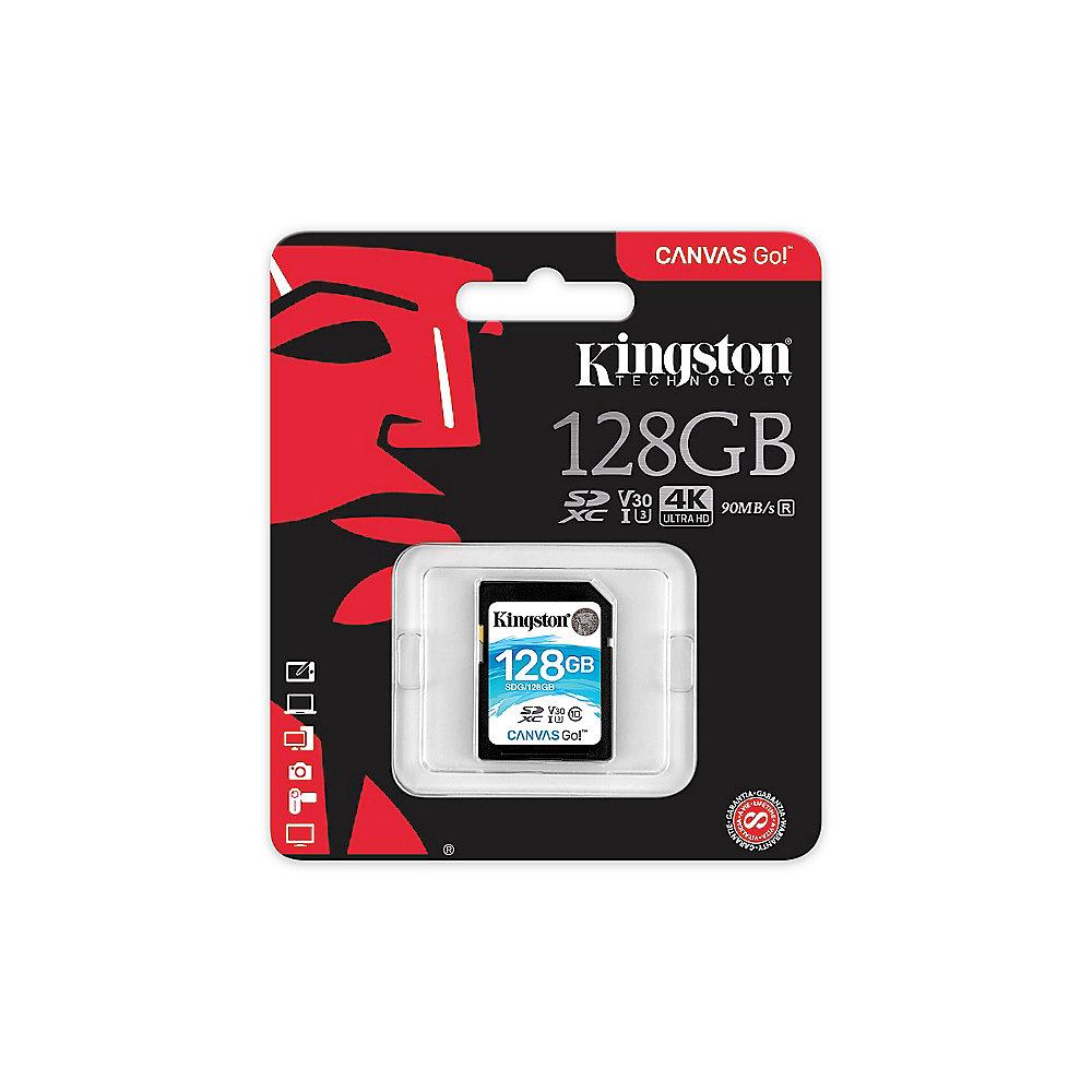 Kingston Canvas Go! 128 GB SDXC Speicherkarte (45 MB/s, Class 10, V30, UHS-I)