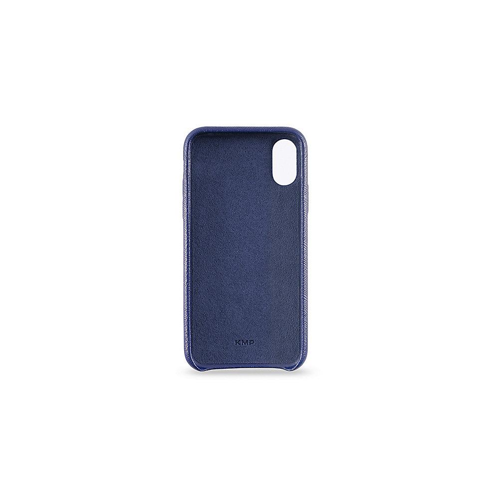 KMP Leder Case für iPhone X, blau, KMP, Leder, Case, iPhone, X, blau