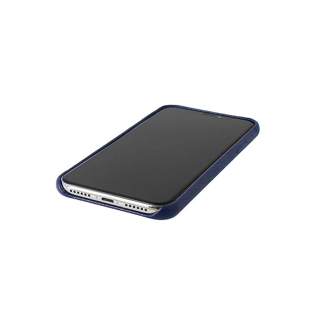 KMP Leder Case für iPhone X, blau, KMP, Leder, Case, iPhone, X, blau