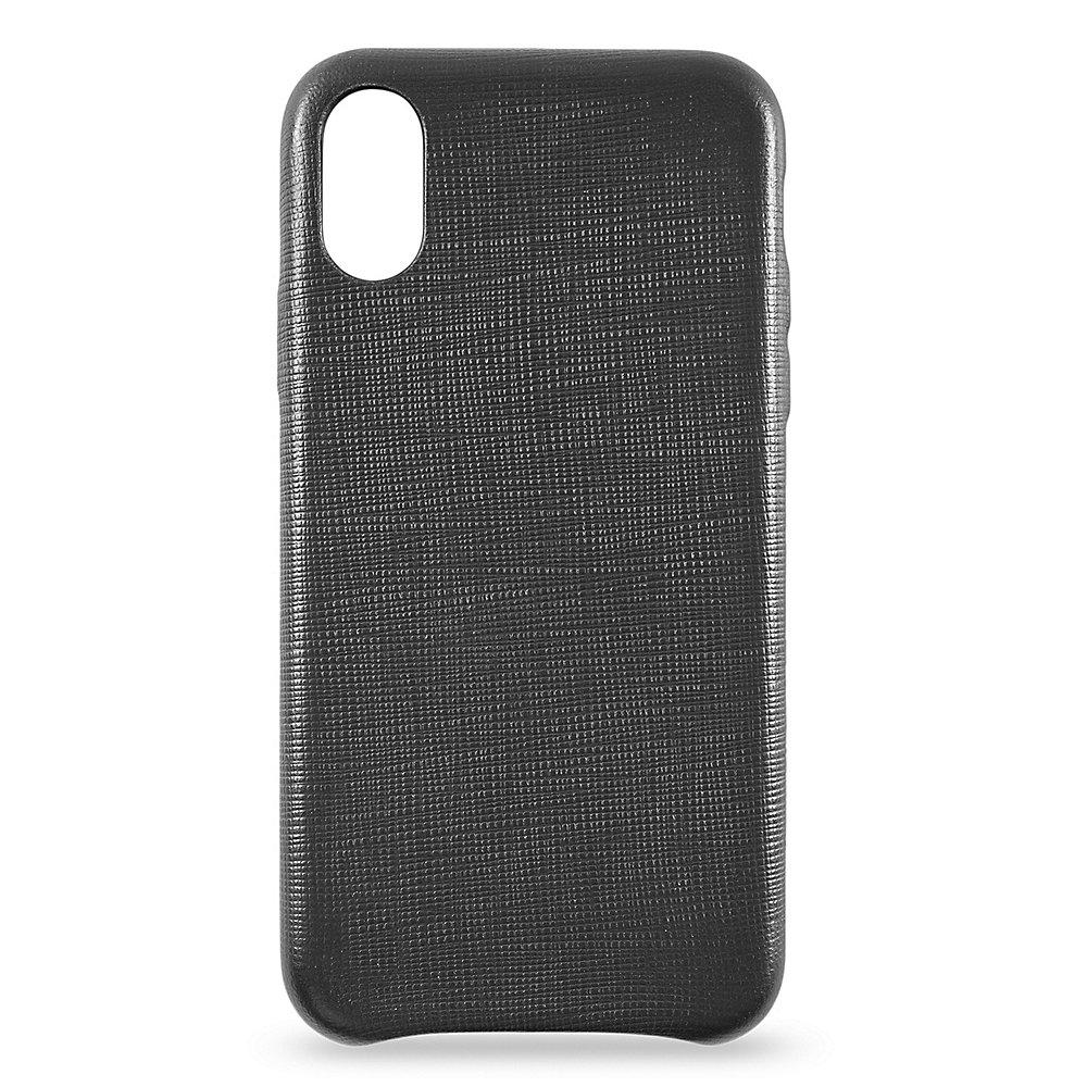 KMP Leder Case für iPhone X, schwarz, KMP, Leder, Case, iPhone, X, schwarz