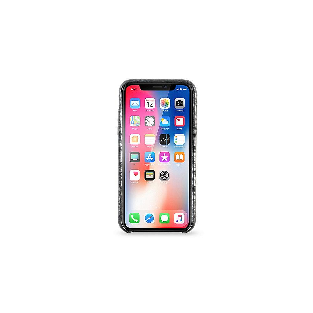 KMP Leder Case für iPhone X, schwarz, KMP, Leder, Case, iPhone, X, schwarz