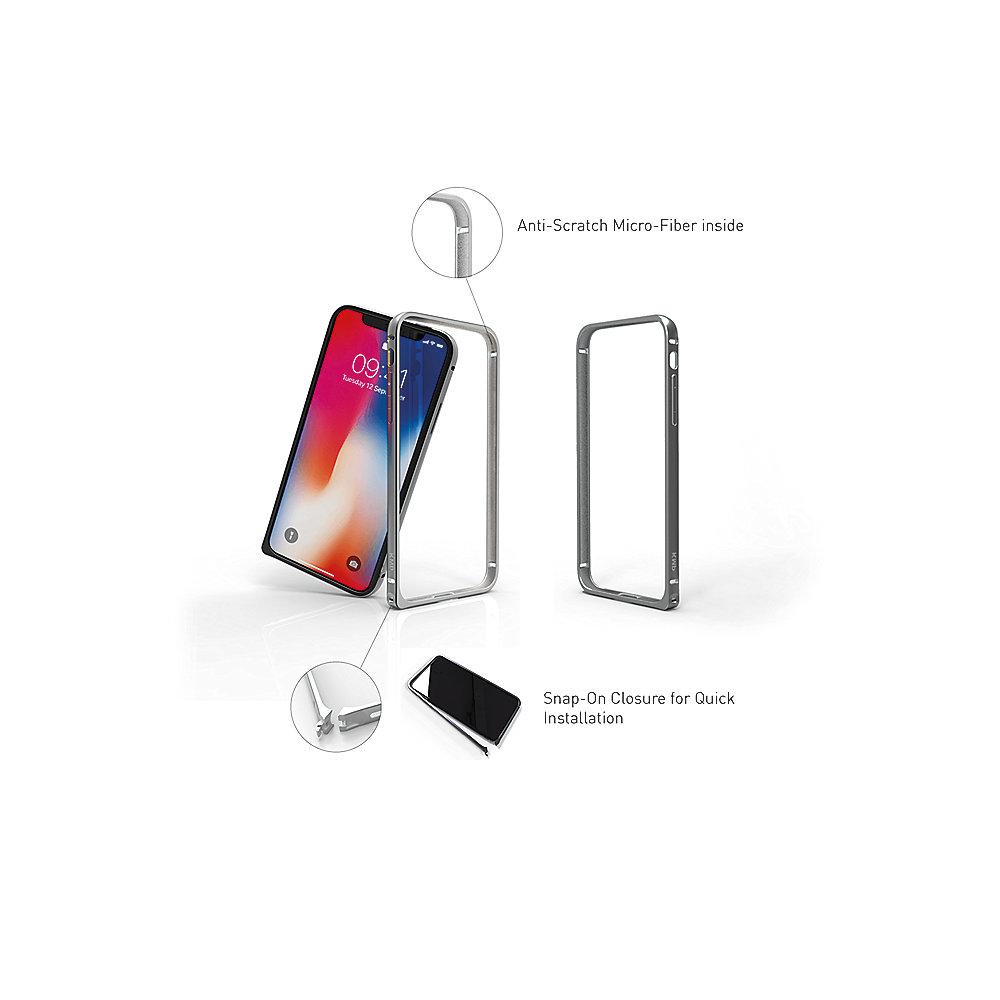 KMP Protective Bumper für iPhone X, silber