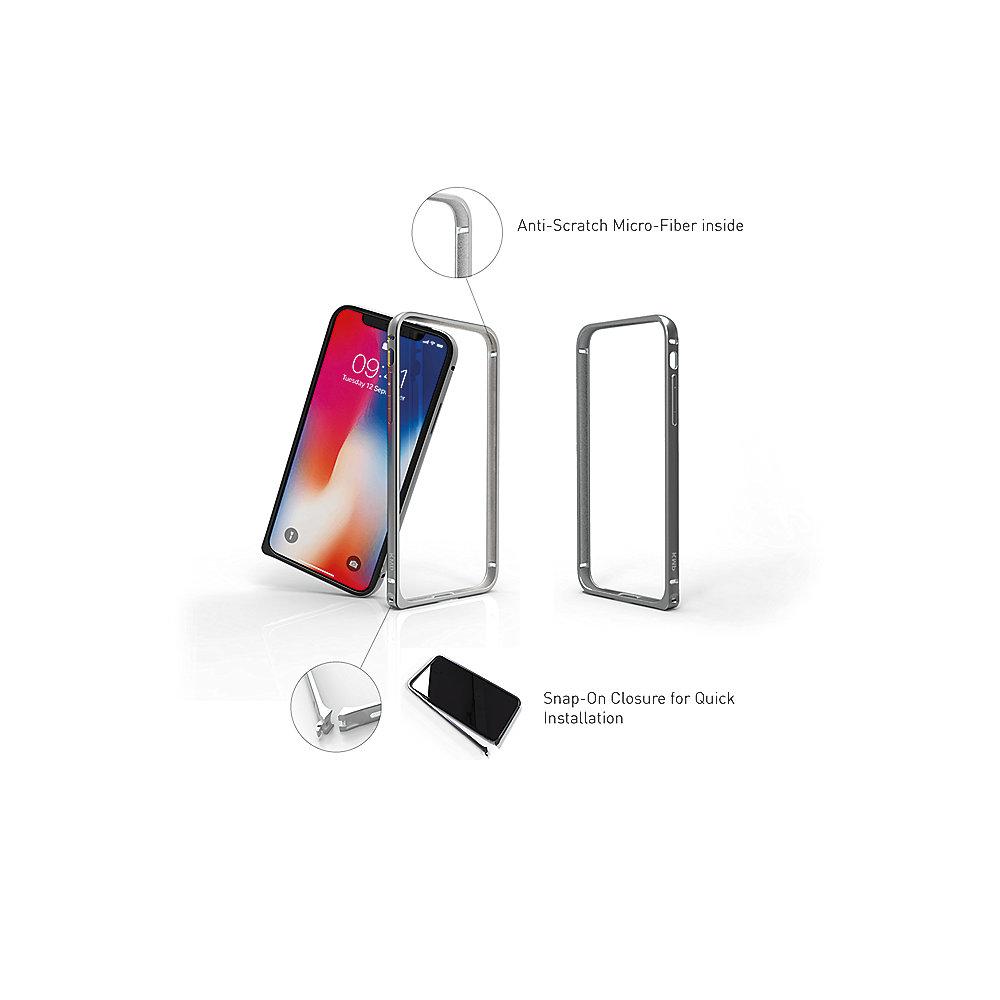 KMP Protective Bumper für iPhone X, silber