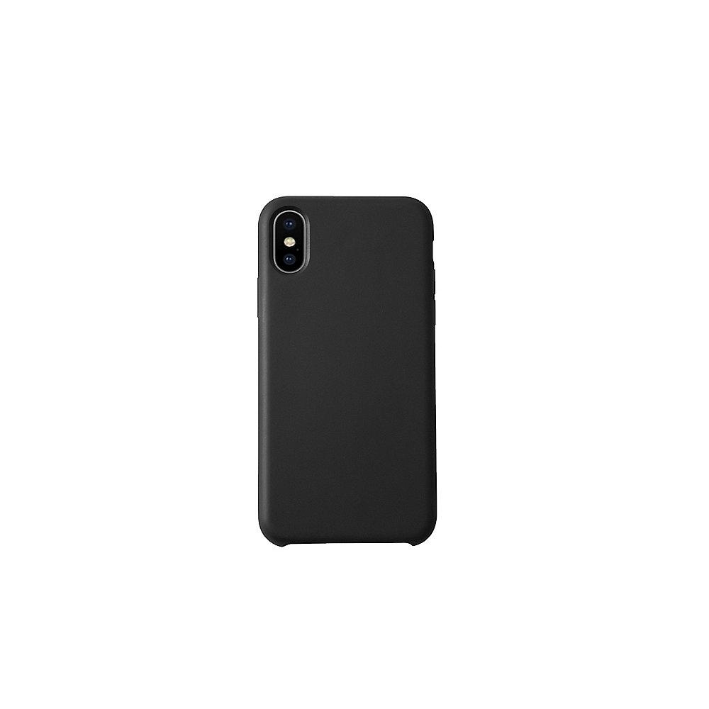 KMP Silikon Case Velvety Premium für iPhone X, schwarz