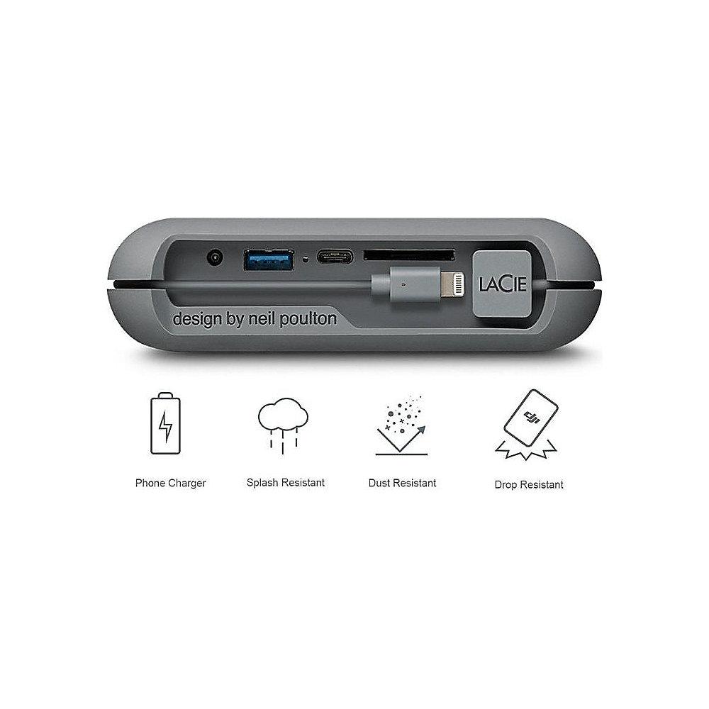 LaCie DJI Copilot BOSS Series Mobile Drive USB 3.0 Typ C  - 2TB 2.5 Zoll silber