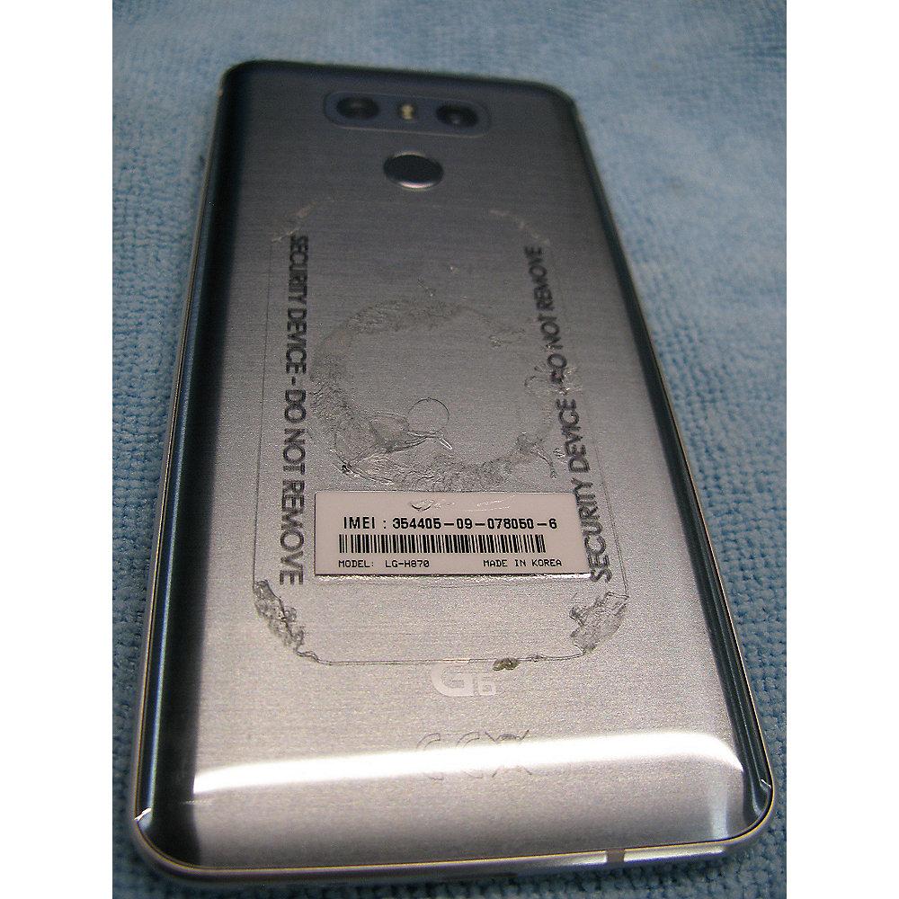 LG G6 32GB ice platinum Android 7.0 Smartphone Aufkleber auf Rückseite