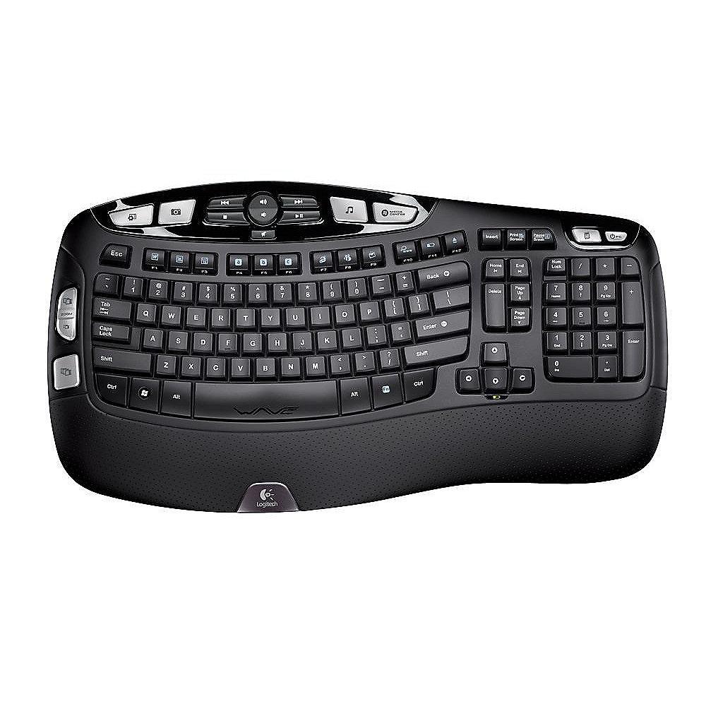 Logitech K350 Kabellose Ergonomische Tastatur USB Bulk Schwarz 920-004484, Logitech, K350, Kabellose, Ergonomische, Tastatur, USB, Bulk, Schwarz, 920-004484