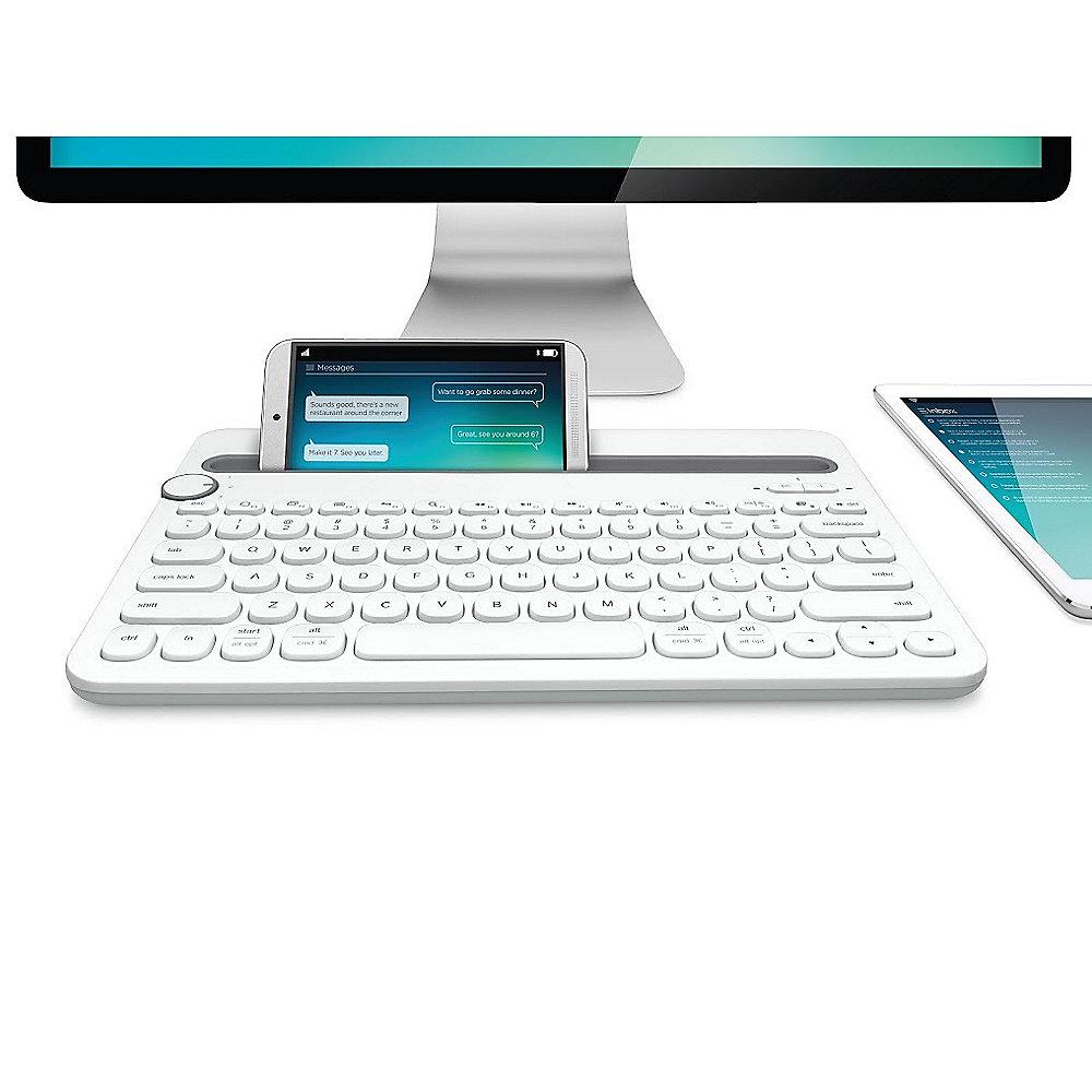 Logitech K480 Kabellose Bluetooth Tastatur für bis zu 3 Geräte Weiß 920-006351