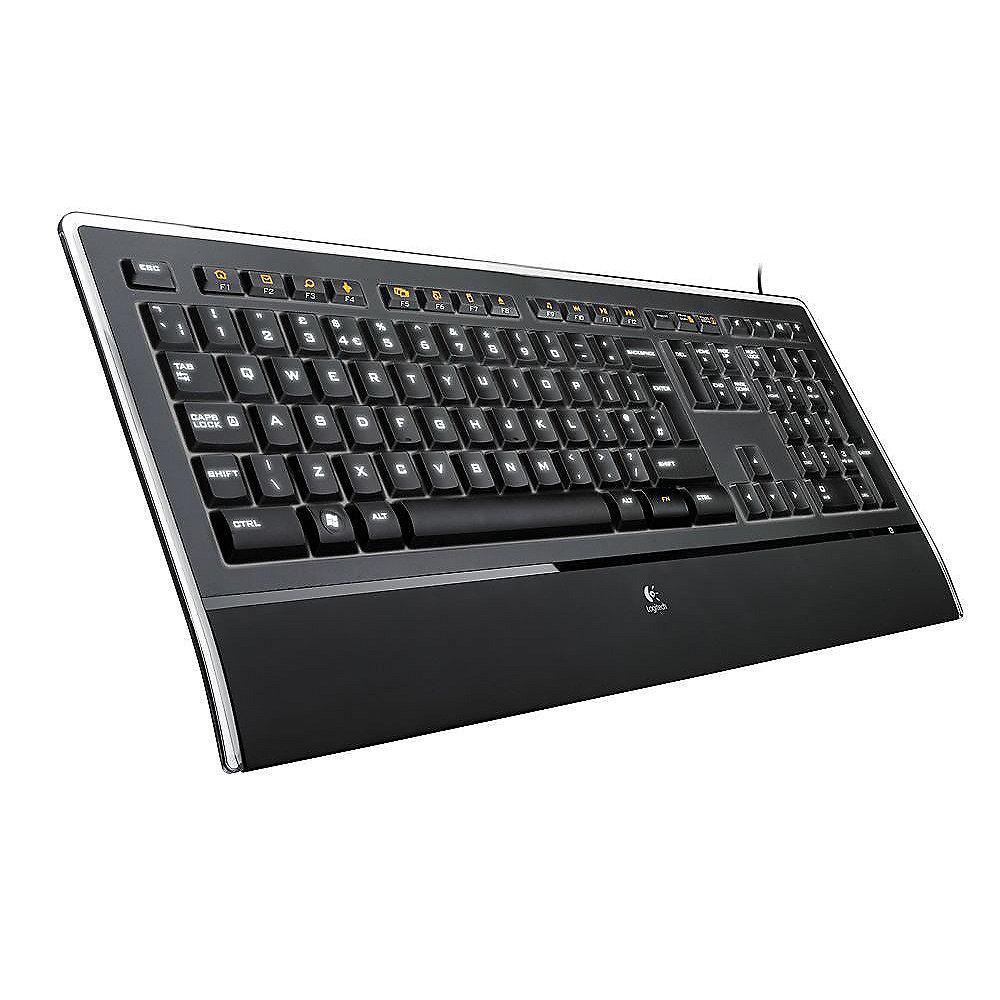 Logitech K740 Kabelgebundene Illuminated Tastatur USB Schwarz 920-005687