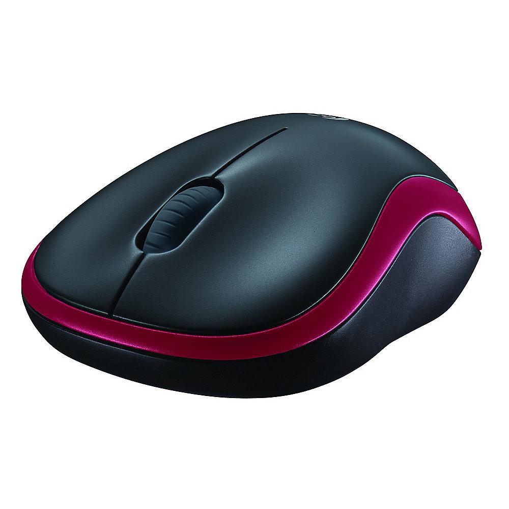 Logitech M185 Kabellose Mobile Maus Rot 910-002240