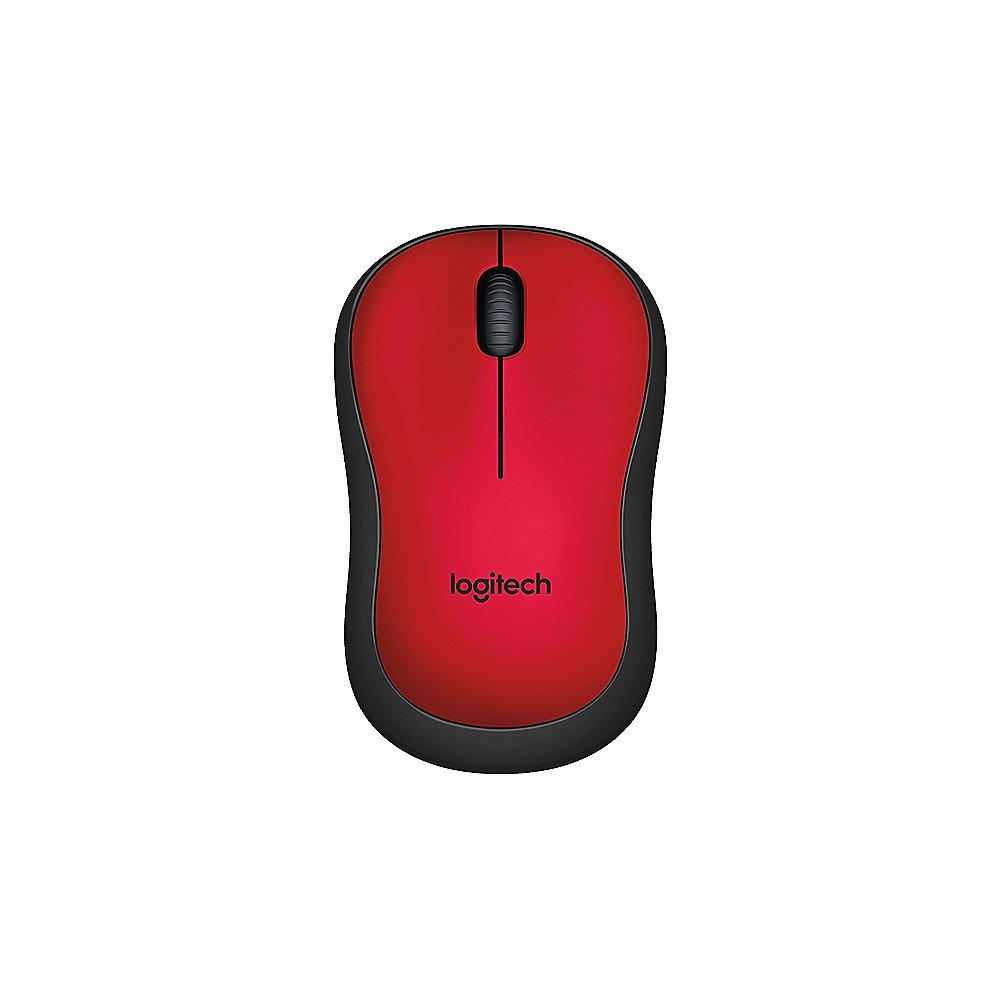 Logitech M220 Silent Geräuschlose Kabellose Maus Rot 910-004880