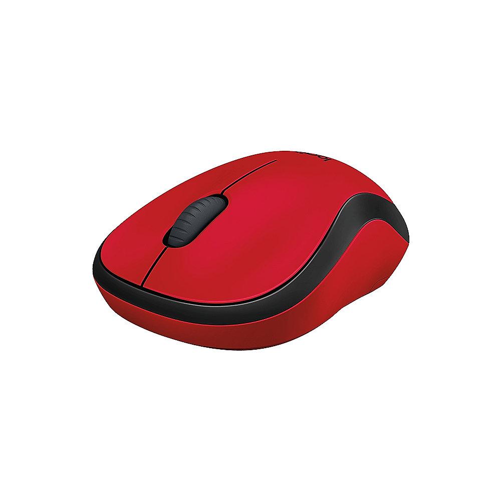 Logitech M220 Silent Geräuschlose Kabellose Maus Rot 910-004880