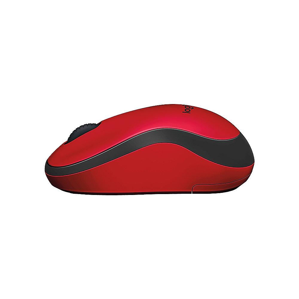 Logitech M220 Silent Geräuschlose Kabellose Maus Rot 910-004880