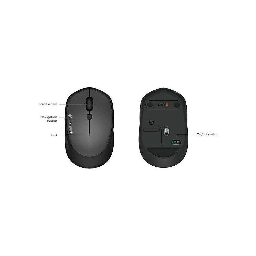 Logitech M335 Kabellose Mobile Maus Blau 910-004546, Logitech, M335, Kabellose, Mobile, Maus, Blau, 910-004546