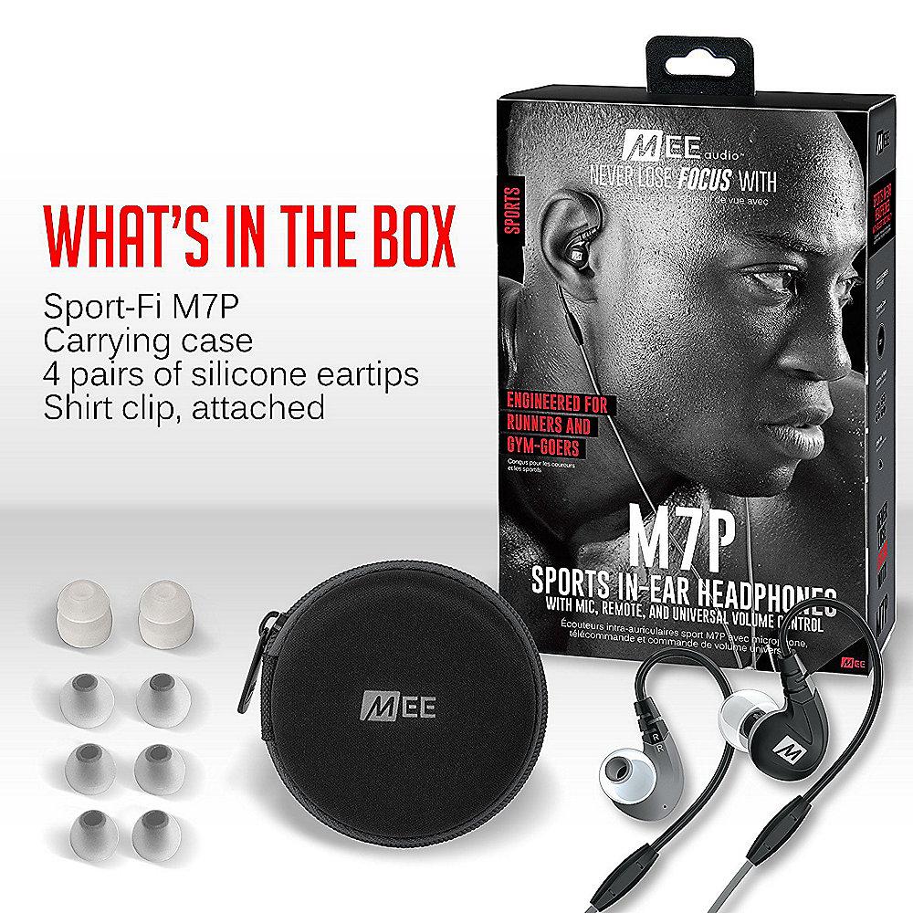 MEE Audio EP-M7P-BK Sport In-Ear Kopfhörer mit Lautstärkeregler schwarz