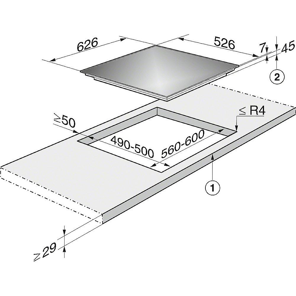 Miele KM 6092 Glaskeramik-Kombinations-Induktionskochfeld Edelstahl