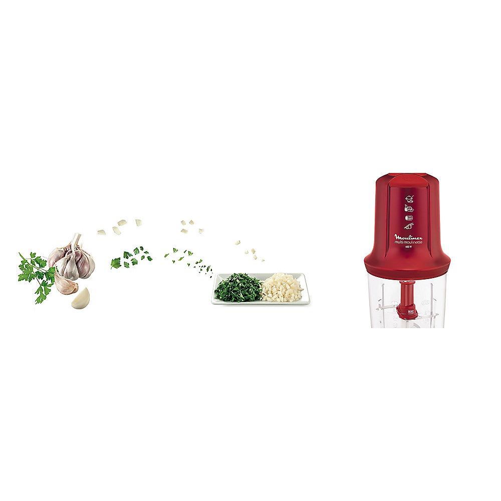 Moulinex AT712G Zerkleinerer Multi Moulinette Metallic-Rot